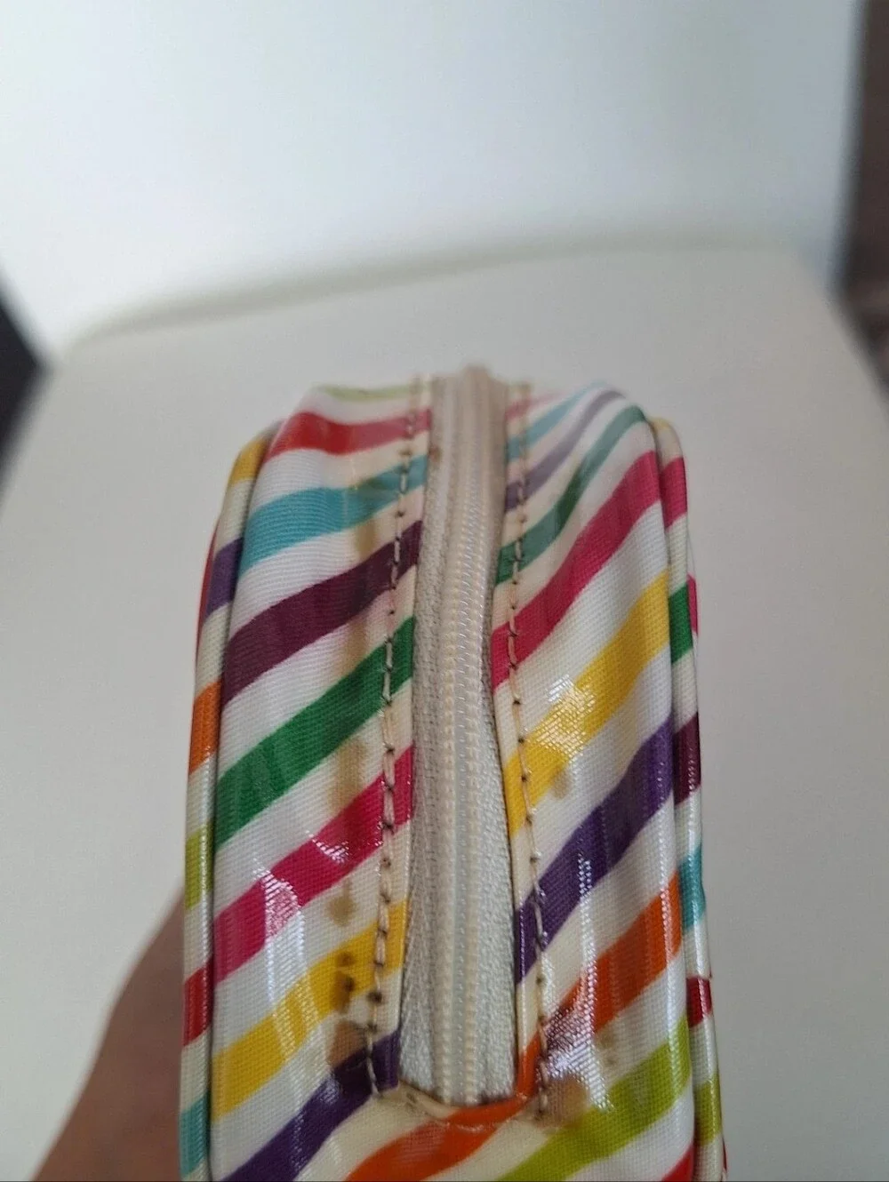 Kate Spade Rainbow Shopper Tote & Matching Pouch EUC